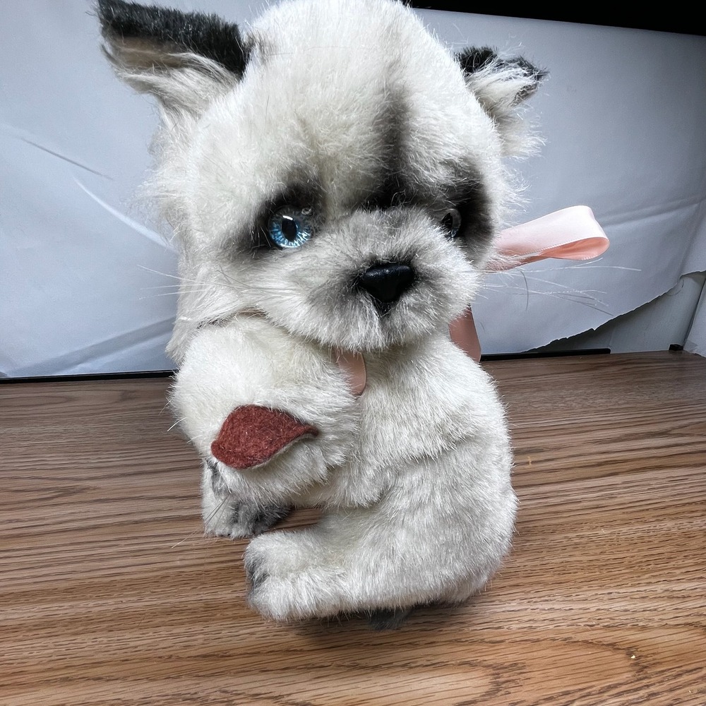 Applause Avanti Vintage Siamese Cat Mother and Kitten Plush Faux Fur 1983 15in